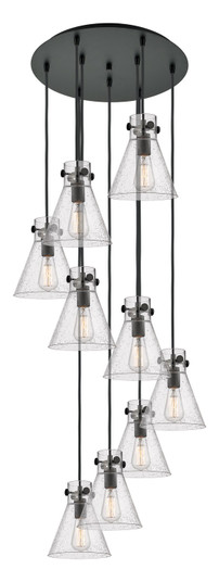Downtown Urban Nine Light Pendant in Matte Black (405|1194101PSBKG4118SDY)