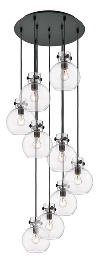 Downtown Urban Nine Light Pendant in Matte Black (405|1194101PSBKG4108CL)
