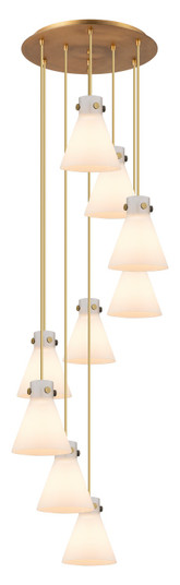 Downtown Urban Nine Light Pendant in Brushed Brass (405|1194101PSBBG4118WH)