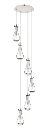 Downtown Urban Six Light Pendant in Polished Nickel (405|1164511PPNG4515CL)