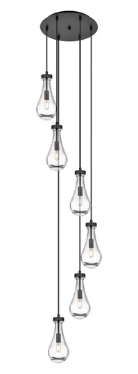 Downtown Urban Six Light Pendant in Matte Black (405|1164511PBKG4515CL)