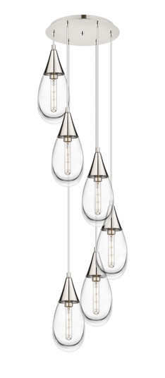 Downtown Urban Six Light Pendant in Polished Nickel (405|1164501PPNG4506CL)