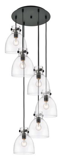 Downtown Urban Six Light Pendant in Matte Black (405|1164101PSBKG4128CL)