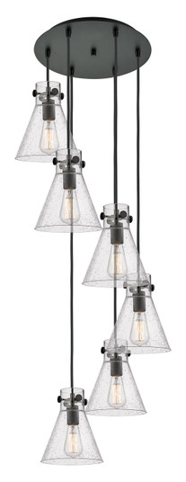 Downtown Urban Six Light Pendant in Matte Black (405|1164101PSBKG4118SDY)