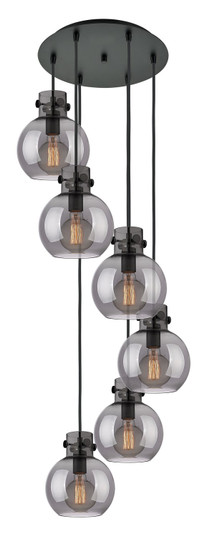 Newton Six Light Pendant in Matte Black (405|1164101PSBKG4108SM)