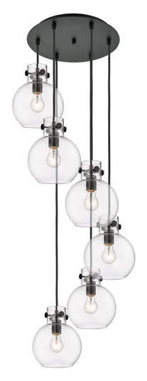 Downtown Urban Six Light Pendant in Matte Black (405|1164101PSBKG4108CL)