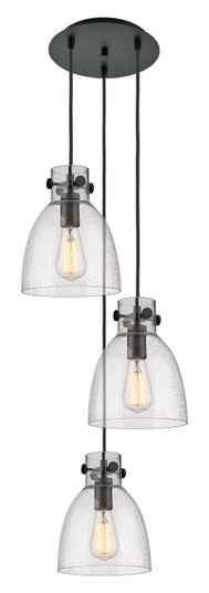Downtown Urban Three Light Pendant in Matte Black (405|1134101PSBKG4128SDY)