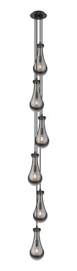 Downtown Urban Six Light Pendant in Matte Black (405|1064511PBKG4515SM)