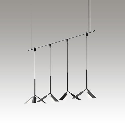 Suspenders Four Light Pendant in Satin Black (69|SLS1163)