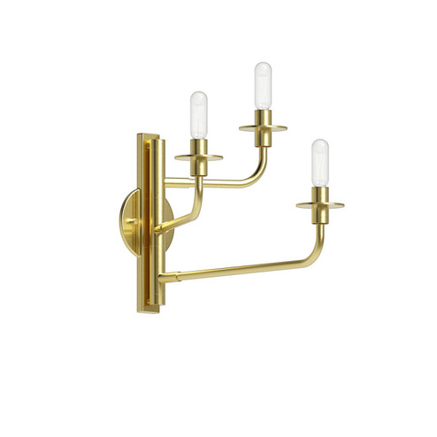 Atelier Three Light Wall Sconce in Satin Brass (69|454038)