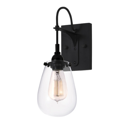 Chelsea One Light Wall Sconce in Satin Black (69|429025)