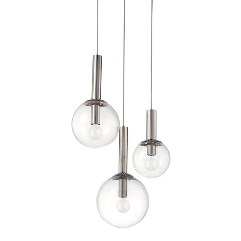 Bubbles Three Light Pendant in Polished Nickel (69|376335)