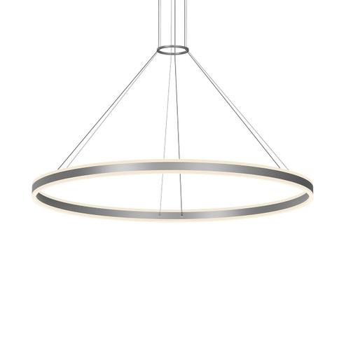 Double Corona LED Pendant in Bright Satin Aluminum (69|230916)