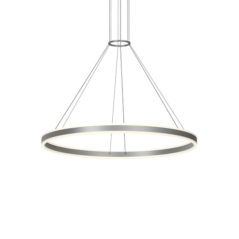 Double Corona LED Pendant in Bright Satin Aluminum (69|230716)