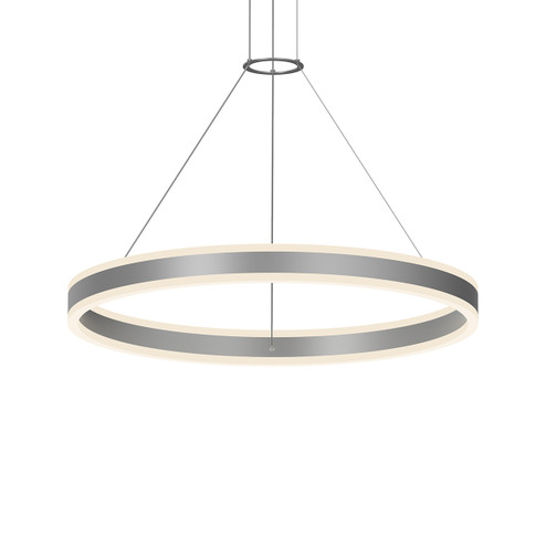 Double Corona LED Pendant in Bright Satin Aluminum (69|230516)