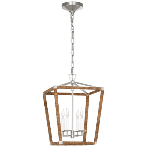Darlana Wrapped LED Lantern in Polished Nickel and Natural Rattan (268|CHC5876PNNRT)