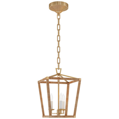 Darlana Wrapped LED Lantern in Polished Nickel and Natural Rattan (268|CHC5875PNNRT)