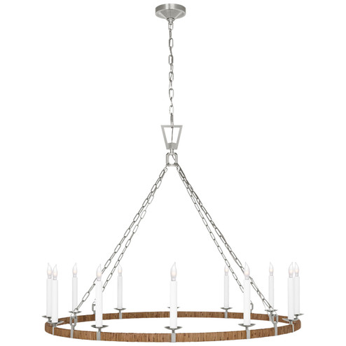 Darlana Wrapped LED Chandelier in Polished Nickel and Natural Rattan (268|CHC5874PNNRT)