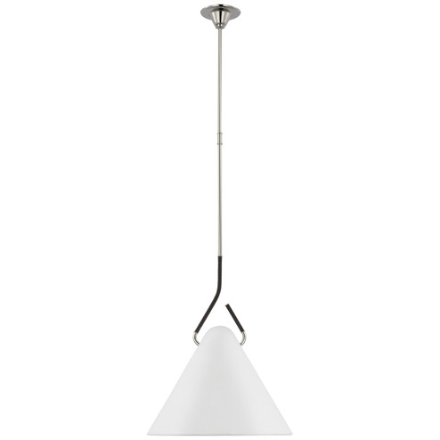Laken LED Pendant in Polished Nickel and Black Rattan (268|AL5020PNBRTWHT)