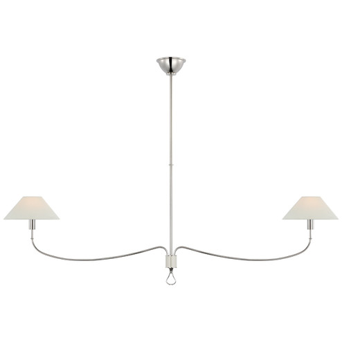 Griffin LED Chandelier in Polished Nickel and Parchment Leather (268|AL5010PNPARL)