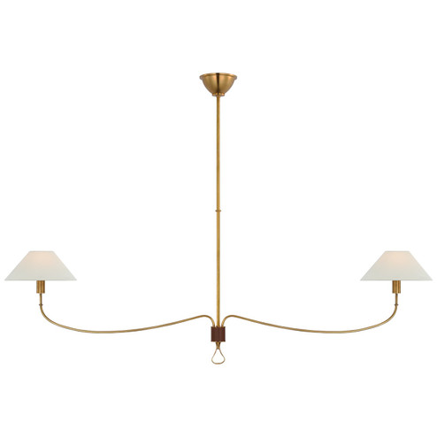 Griffin LED Chandelier in Hand-Rubbed Antique Brass and Saddle Leather (268|AL5010HABSDLL)