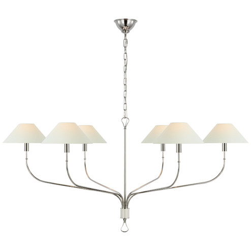 Griffin LED Chandelier in Polished Nickel and Parchment Leather (268|AL5005PNPARL)
