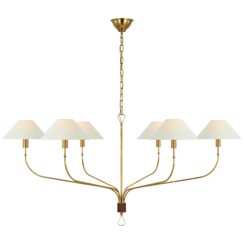 Griffin LED Chandelier in Hand-Rubbed Antique Brass and Saddle Leather (268|AL5005HABSDLL)