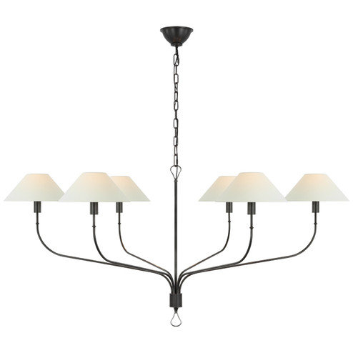 Griffin LED Chandelier in Bronze and Chocolate Leather (268|AL5005BZCHCL)