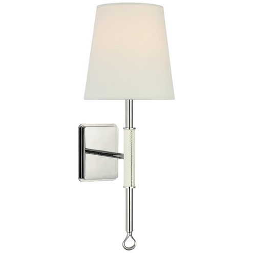Griffin LED Wall Sconce in Polished Nickel and Parchment Leather (268|AL2005PNPARL)