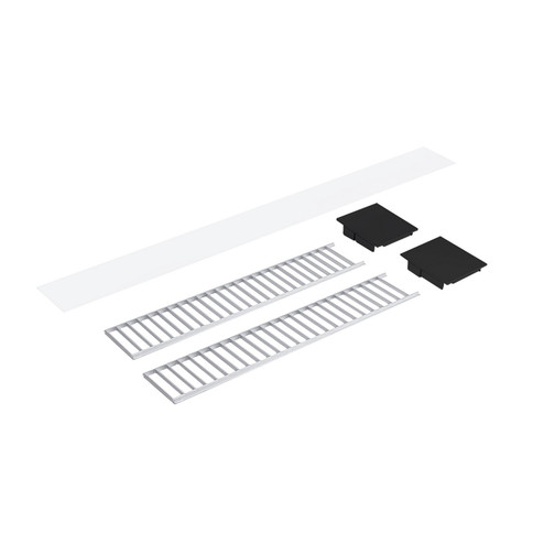 LED Linear Louver Accessory Set in Aluminum / Black End Caps (167|NLUD4LOUVAB)