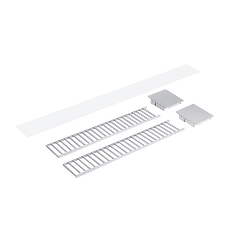 LED Linear Louver Accessory Set in Aluminum / Aluminum End Caps (167|NLUD4LOUVAA)