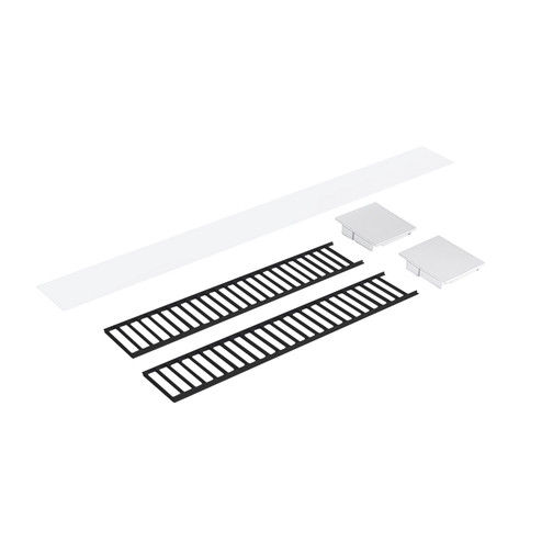 LED Linear Louver Accessory Set in Black / White End Caps (167|NLUD2LOUVBW)