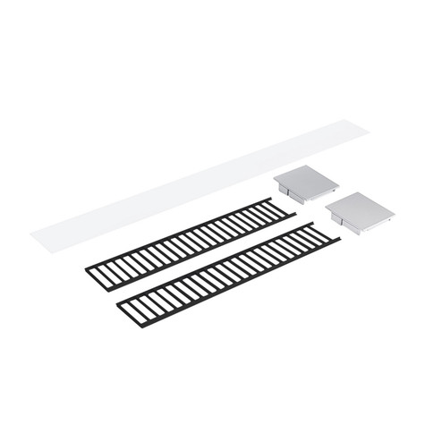 LED Linear Louver Accessory Set in Black / Aluminum End Caps (167|NLUD2LOUVBA)