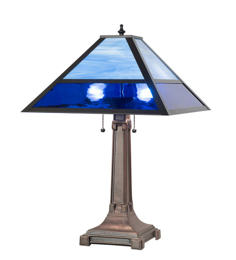 Split Mission Two Light Table Lamp in Mahogany Bronze Craftsman Brown On Brass (57|264617)
