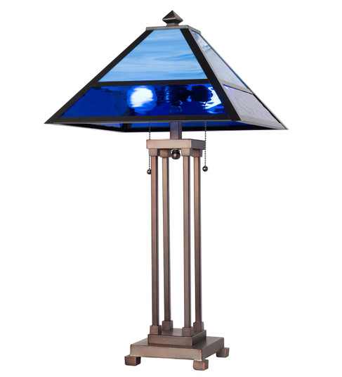 Split Mission Two Light Table Lamp in Mahogany Bronze Craftsman Brown On Brass (57|264614)
