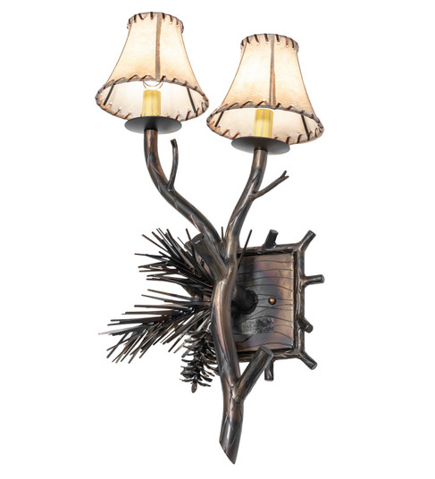 Pinewood Two Light Wall Sconce in Antique Copper,Burnished (57|261116)