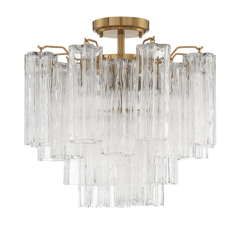 Addis Four Light Semi Flush Mount in Aged Brass (60|ADD300AGCLCEILING)