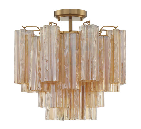 Addis Four Light Semi Flush Mount in Aged Brass (60|ADD300AGAMCEILING)