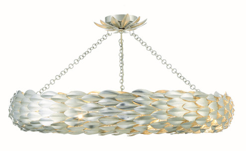 Broche Eight Light Semi Flush Mount in Antique Silver (60|538SACEILING)