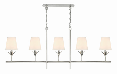 Broche Five Light Chandelier in Antique Silver (60|537SA)