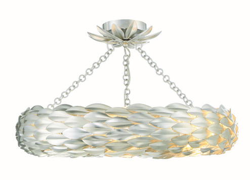 Broche Six Light Semi Flush Mount in Antique Silver (60|536SACEILING)