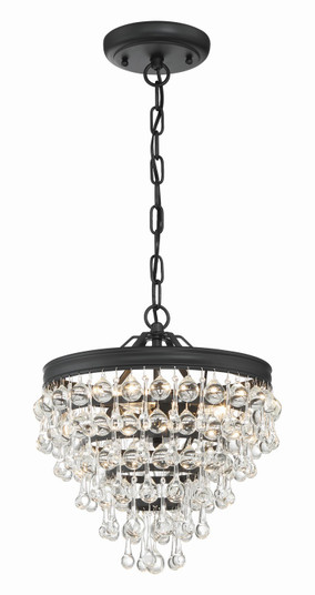 Calypso Three Light Mini Chandelier in Matte Black (60|130MK)