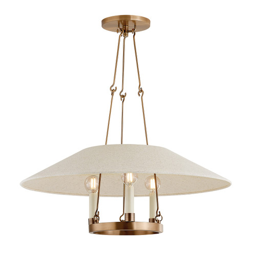 Archive Three Light Chandelier in Patina Brass (67|F1625PBR)