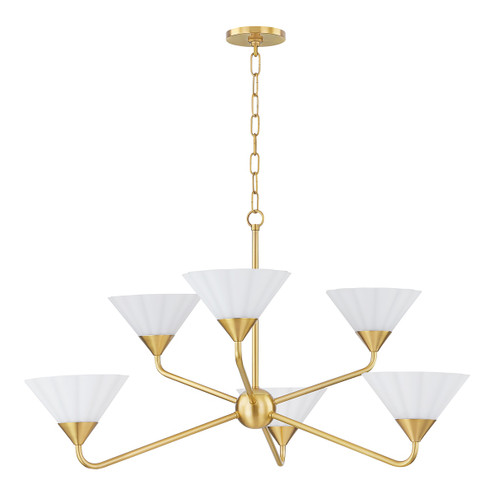 Kelsey Six Light Chandelier in Aged Brass (428|H817806AGB) Kelsey Six Light Chandelier in Aged Brass (428|H817806AGB)