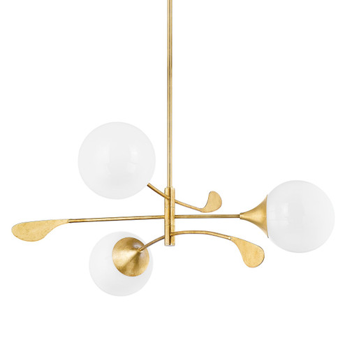 Victoria Three Light Chandelier in Vintage Gold Leaf (428|H812803VGL)