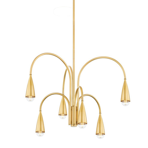 Jenica Six Light Chandelier in Aged Brass (428|H811806AGB)