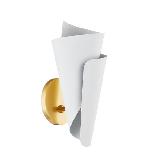 Davina One Light Wall Sconce in Aged Brass/Textured White (428|H779101AGBTWH)