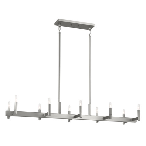 Erzo Ten Light Linear Chandelier in Satin Nickel (12|52614SN)