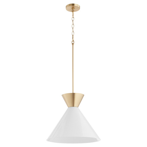 Beldar One Light Pendant in Aged Brass|Gloss Opal (19|811980)