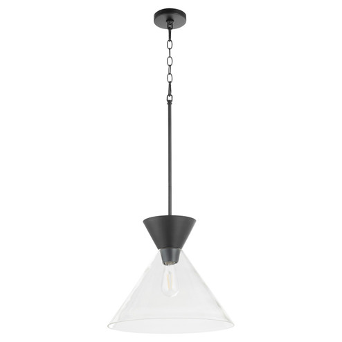 Beldar One Light Pendant in Matte Black|Clear Glass (19|8119259)